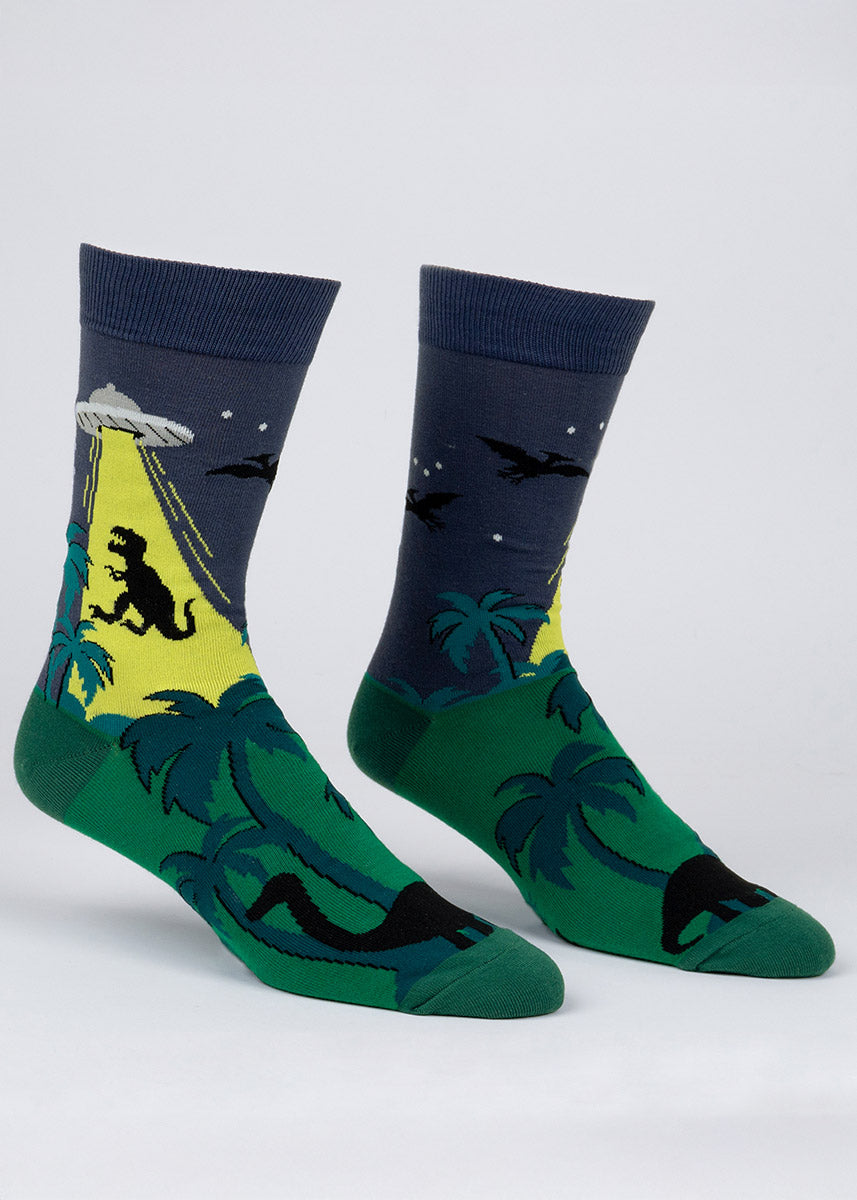 Dinosaur UFO Men's Socks