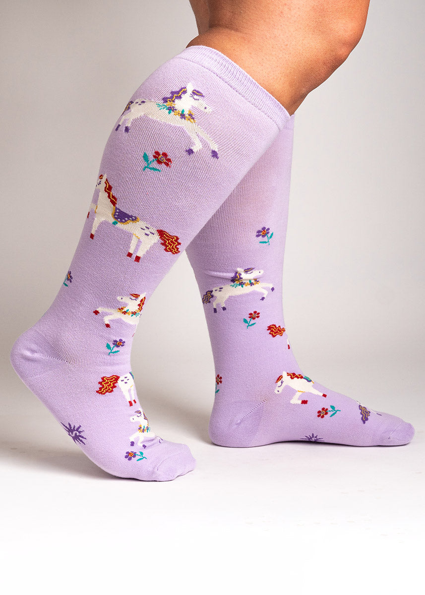 Prancing Around Wide-Calf Knee Socks