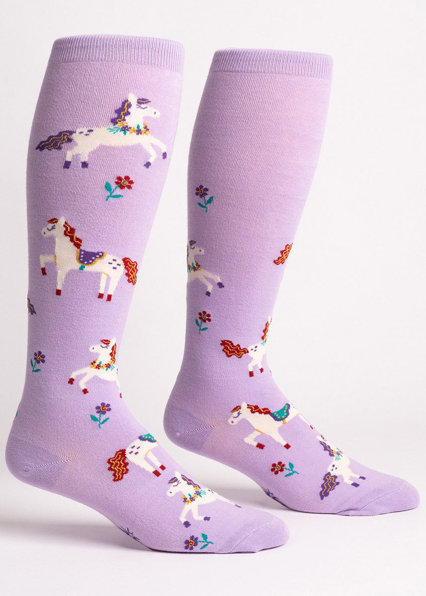 Prancing Around Wide-Calf Knee Socks