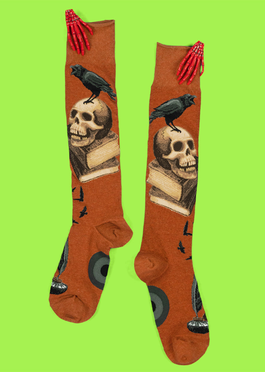 Nevermore Roll-Top Knee Socks