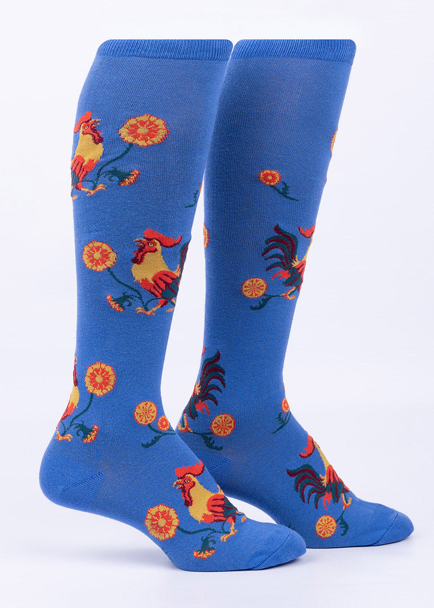 Radiant Rooster Knee Socks